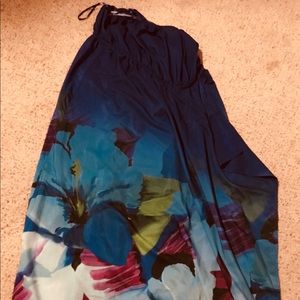 Beautiful dark floral Lane Bryant strapless dress